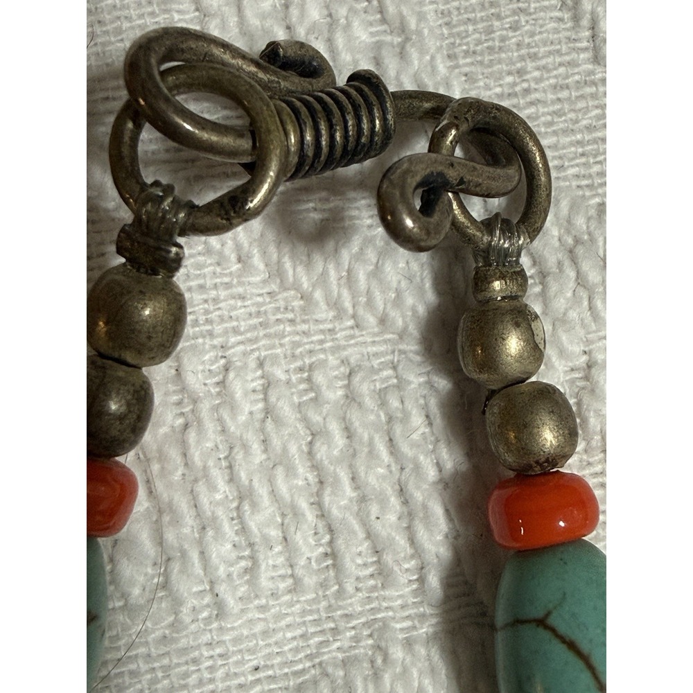 Vintage Design Tibetan Handmade Necklace With Turquoise Copal & Coral Stone - Picture 9 of 10
